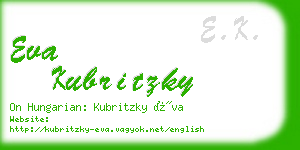 eva kubritzky business card